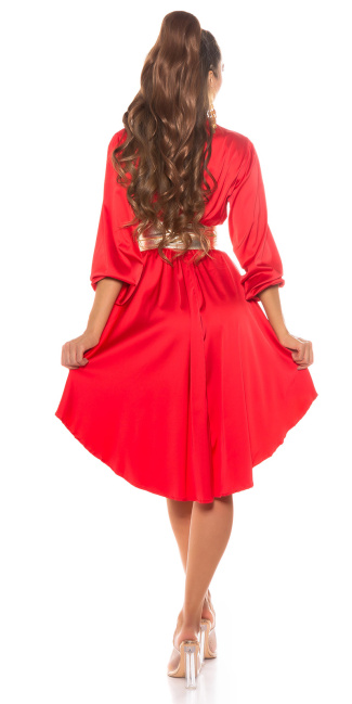 Sexy high-low jurk rood